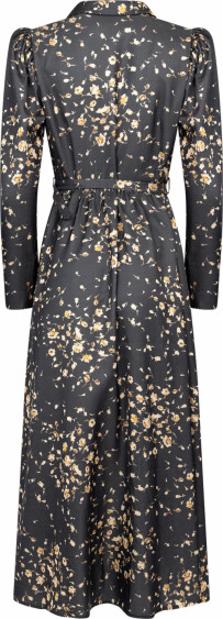 Tailored Satin Shirt Dress Black Rose