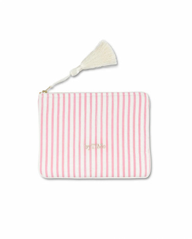 Zipper Pouch Pink Stripe