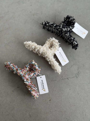 Hårklype tweed sort