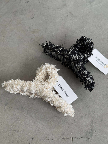 Hårklype tweed sort