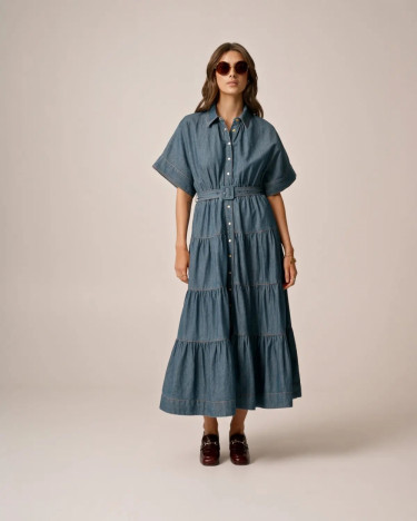Denim Shirt Dress French Blue