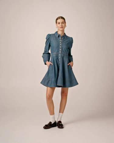 Denim Mini Dress French Blue