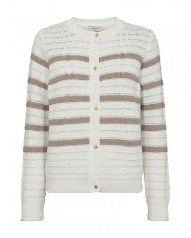 Sail Cardigan Off white w taupe