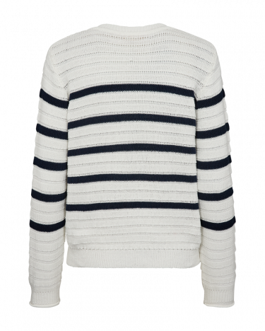 Sail Cardigan Off white w navy