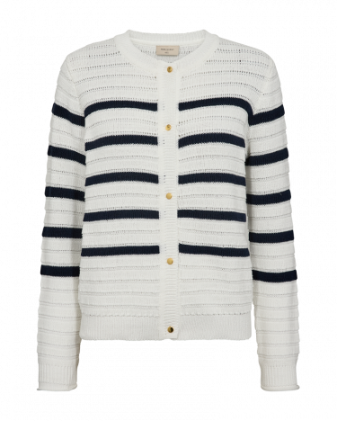 Sail Cardigan Off white w navy