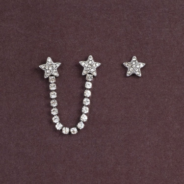 Earrings Stars Steel Tone Damli