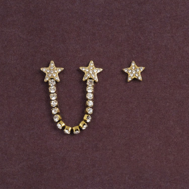 Earrings Stars Gold Tone Damli