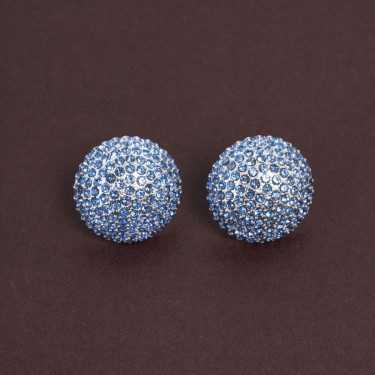 Earrings Disco Sally Blue Silver Tone Damli